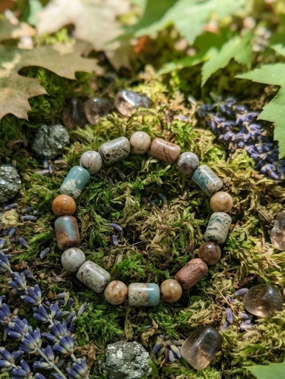 Aqua Terra Jasper/Fossil Coral Bracelet